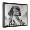 Horizontal Framed Premium Gallery Wrap Canvas - The Great Sphinx of Giza old expedition in B&W - Egypt - Ancient religions