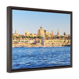 Horizontal Framed Premium Gallery Wrap Canvas - The Great Nile River and Luxor Temple - Thebes - Egypt - Ancient religions