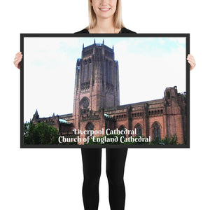 Framed poster - Liverpool Cathedral is the Church of England - UK - Europe - Catholicism