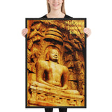 Framed poster - Rock-cut sculpture of Mahavira - Janism - India