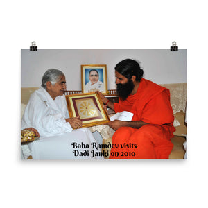 Poster - Baba Ramdev visits  Dadi Janki in 2010 - India - Hinduism