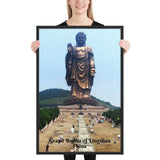 Framed poster - Grand Buddha at Ling Shan - Amitabha  (Pure Land) - China - Mahayana  Buddhism