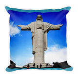 Premium Pillow - Christ of Peace (Cristo de la Concordia) - Bolivia - Christianity