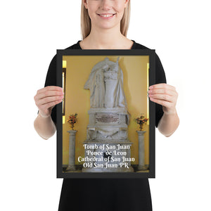 Framed poster - Cathedral of San Juan - Juan Ponce de León. tomb - San Juan - Puerto Rico - Catholicism