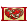 Premium Pillow - Raddha-Krishna in a heart - embrace of Love - Hinduism