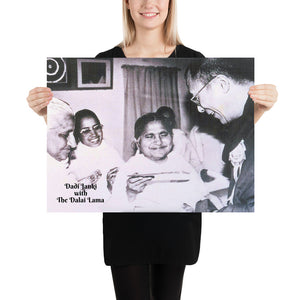 Poster - Dadi Janki of BKWSU  with the Dalai Lama - India