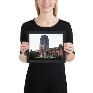 Framed poster - Liverpool Cathedral is the Church of England - UK - Europe - Catholicism