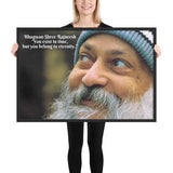 Framed poster -  Bhagwan Shree Rajneesh - Hindu Philosopher and Yogi - India