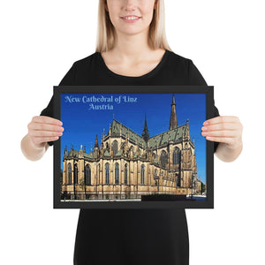 Framed poster - The New Cathedral or Cathedral of the Immaculate Conception - Austria - Catholicism