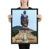 Framed poster - Grand Buddha at Ling Shan - Amitabha  (Pure Land) - China - Mahayana  Buddhism