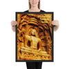Framed poster - Rock-cut sculpture of Mahavira - Janism - India