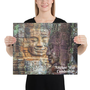 Canvas - Angkor Wat - The Smiling Buddha - Hinduism and Buddhism