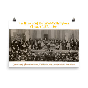 Poster - Parliament of the World's Religions - Chicago USA - 1893 - All Religions