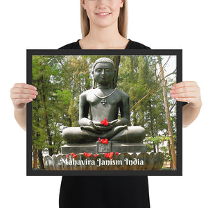 Framed poster - Statue of Mahavira inside Campi gardens, Panaji - Janism -  India