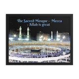 Framed poster - The Sacred Mosque - (Great Mosque of Mecca) - Arabic - Mecca - Islam - 	 Allah is great