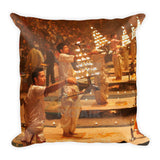 Premium Pillow - The Fire ceremony - Worship to Agni - the fire within
