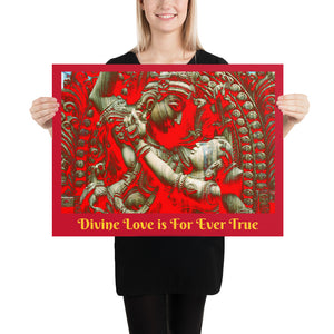 Photo paper poster -  The Divine Love of Rddha-Krishna - Hinduism