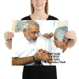 Poster - Dadi Janki  of  BKWSU with India PM Narendra Modi - Hinduism - India
