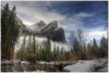 GELATO GLOBAL PRINT - Landscape Aluminum Print - In Winter, Eagle Peak and the Merced River - Yosemite National Park in CA USA