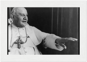Premium Semi-Glossy Paper Wooden Framed Poster - Pope John XXIII - Catholic Church - Catholicism - Italy