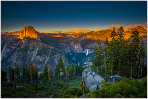 GELATO GLOBAL PRINT - Landscape Aluminum Print - Half Dome at Sunset Glacier Point - Yosemite National Park in CA USA