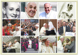 Gelato print - Premium Semi-Glossy Paper Metal (gold color) Framed Poster - Great Moments in the Life of Pope Francis - Catholicism