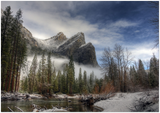 GELATO GLOBAL PRINT - Landscape Aluminum Print - In Winter, Eagle Peak and the Merced River - Yosemite National Park in CA USA