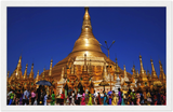 Gelato Global print - Premium Semi-Glossy Paper Wooden Framed Poster - The Shwedagon is the most sacred Buddhist pagoda in Myanmar (Burma) - Buddhism