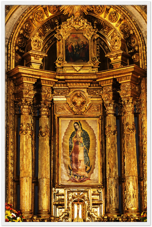 GELATO GLOBAL PRINT - Premium Semi-Glossy Paper Wooden Framed Poster - Basilica of Our Lady of Guadalupe, also known as the Virgen of Guadalupe - Mexico - Catholicism