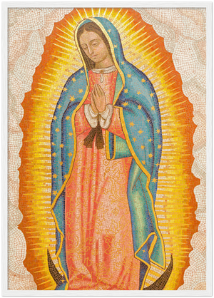 GELATO GLOBAL PRINT - Premium Semi-Glossy Paper Wooden Framed Poster - Nuestra Señora de Guadalupe (México)as the Virgen of Guadalupe - Mexico - Catholicism