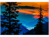 GELATO GLOBAL PRINT - Landscape Aluminum Print - Mountains and valley before the sunrise - Cayuse Pass, Mt. Rainier National Park, WA