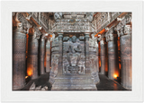 Gelato Global Print - Premium Semi-Glossy Paper Wooden Framed Poster - One of the Awesome Caverns in the Caves of Ajanta of the Buddha  - India - Buddhism