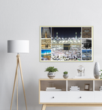 Gelato print - Premium Semi-Glossy Paper METAL (Gold color) Framed Poster - History of the Great Mosque of Mecca, the Kaaba and HAJJ - UAE - Muslim Faith - Islam
